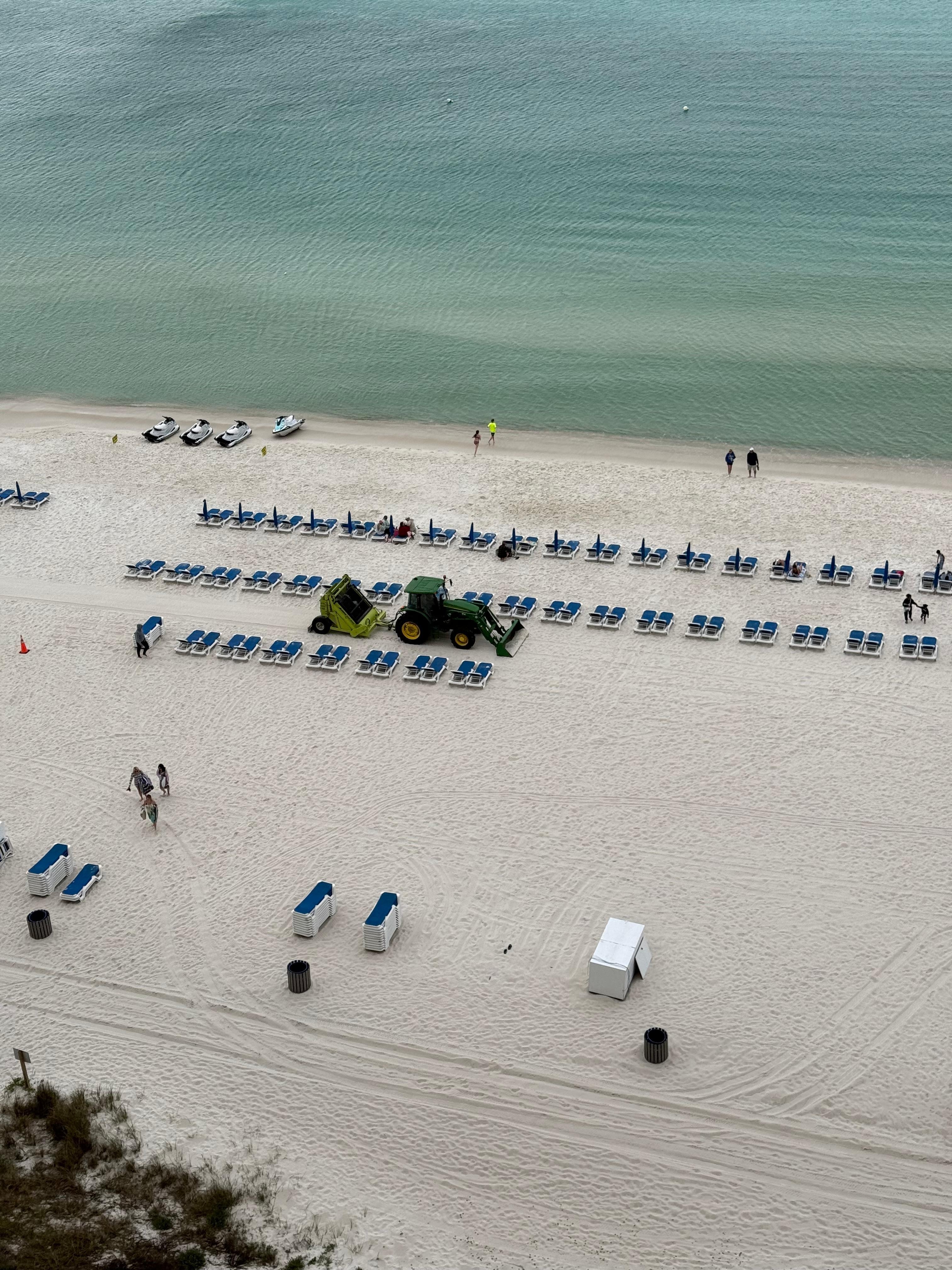 Beach chair set up from balcony 