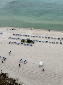 Beach chair set up from balcony
