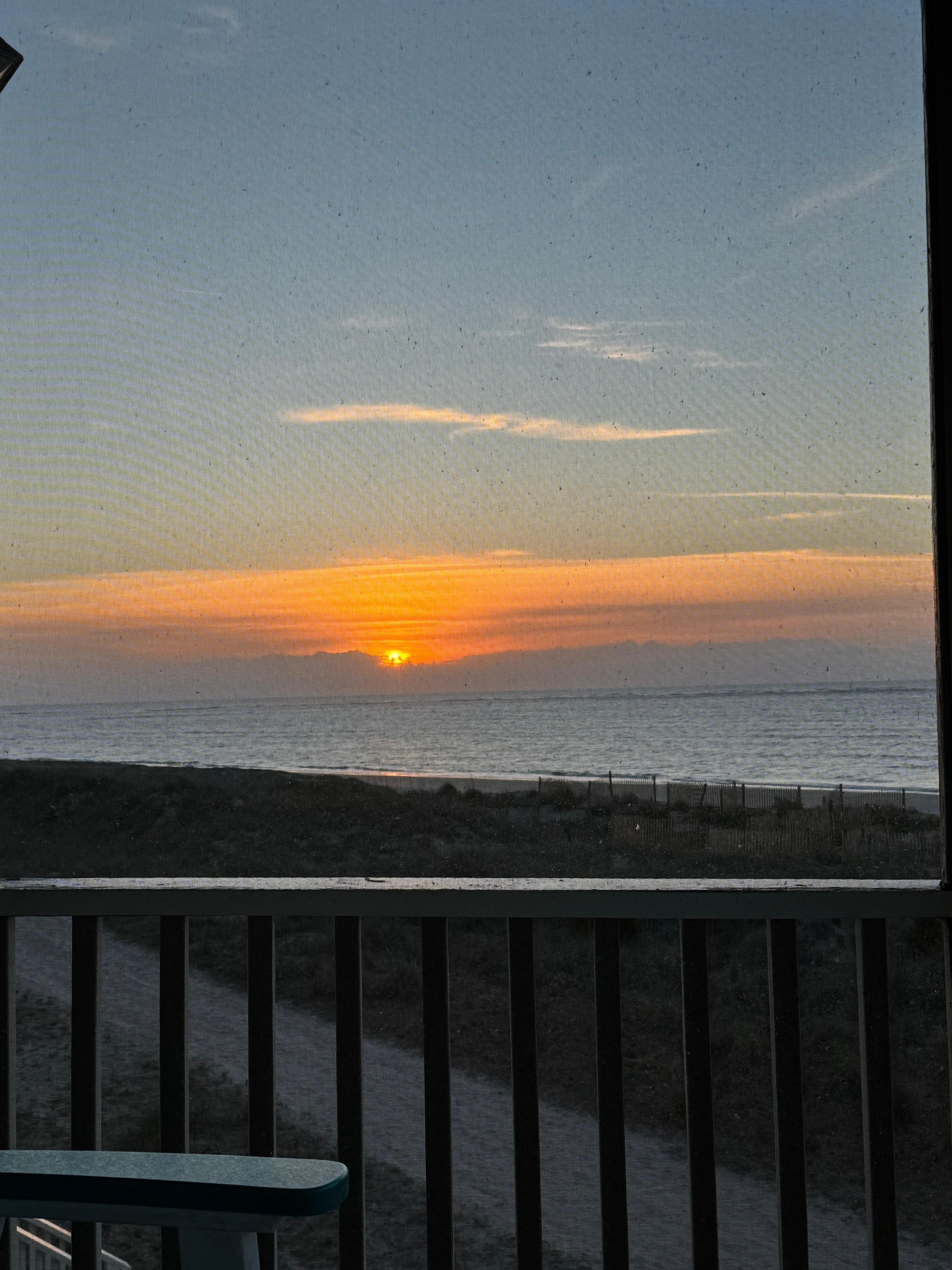 Sunset the night er arrived from the balcony.