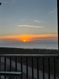 Sunset the night er arrived from the balcony.