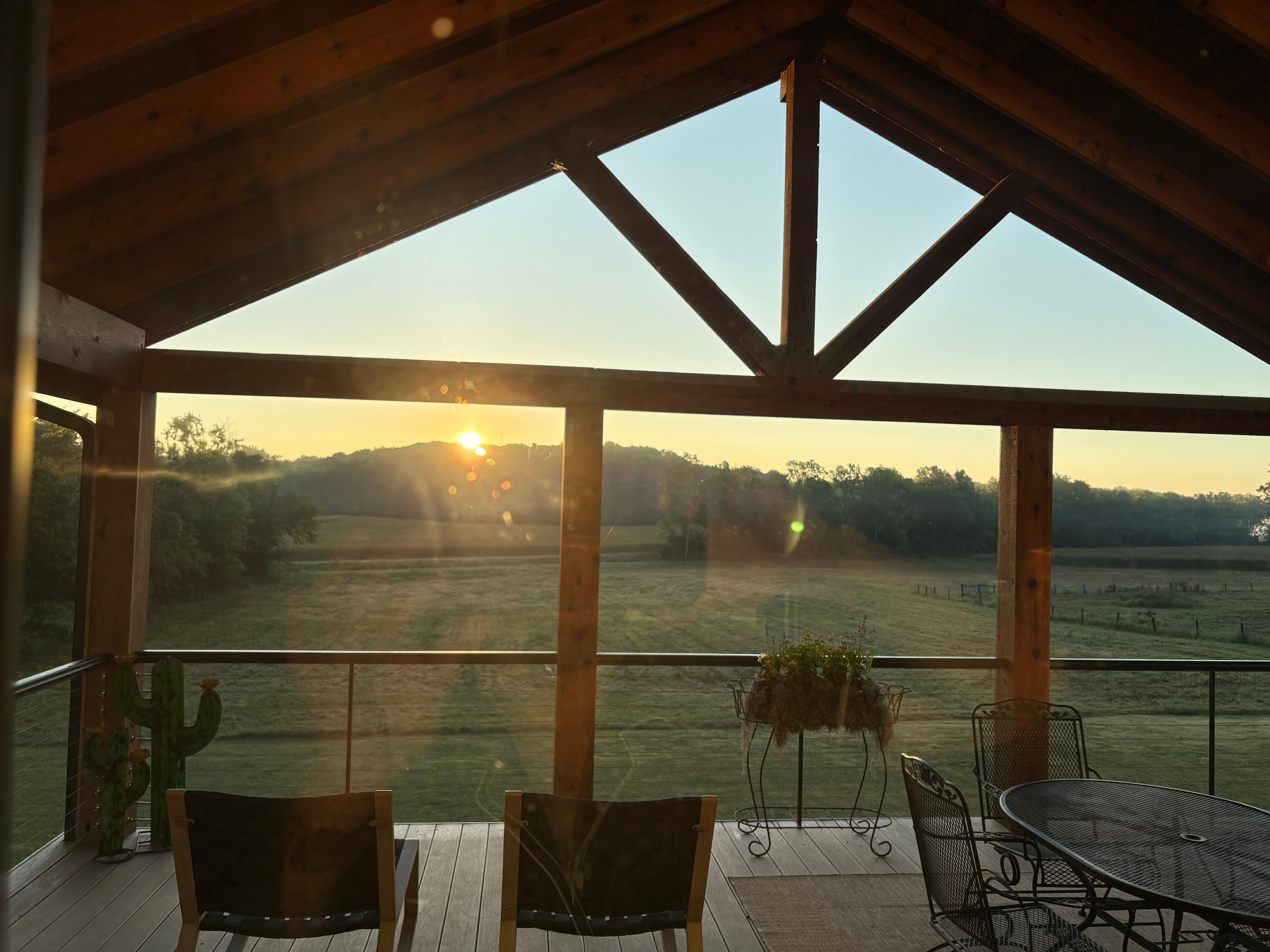Sunrise on the deck. 
