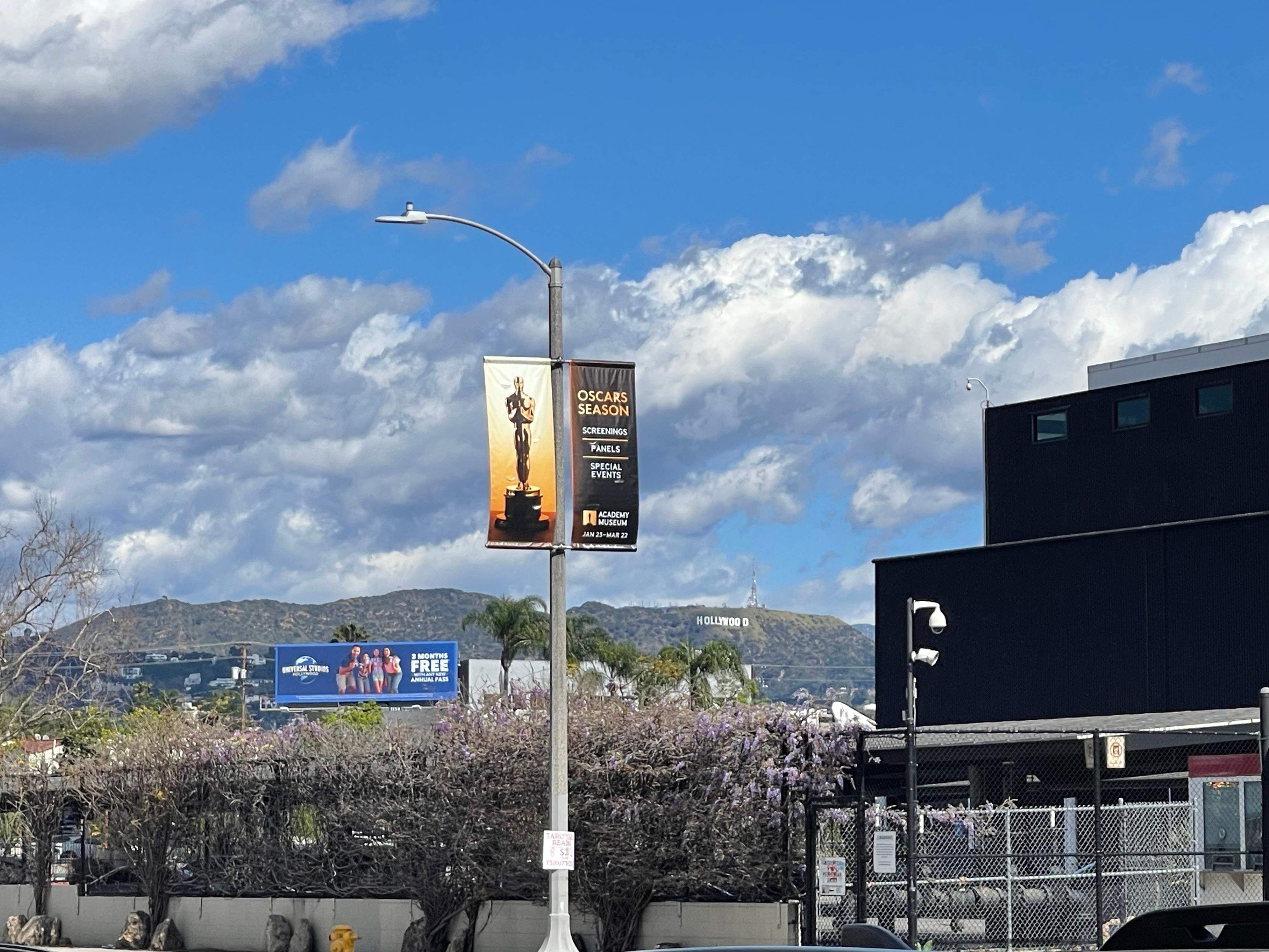 Hollywood sign visible from outside the hotel 