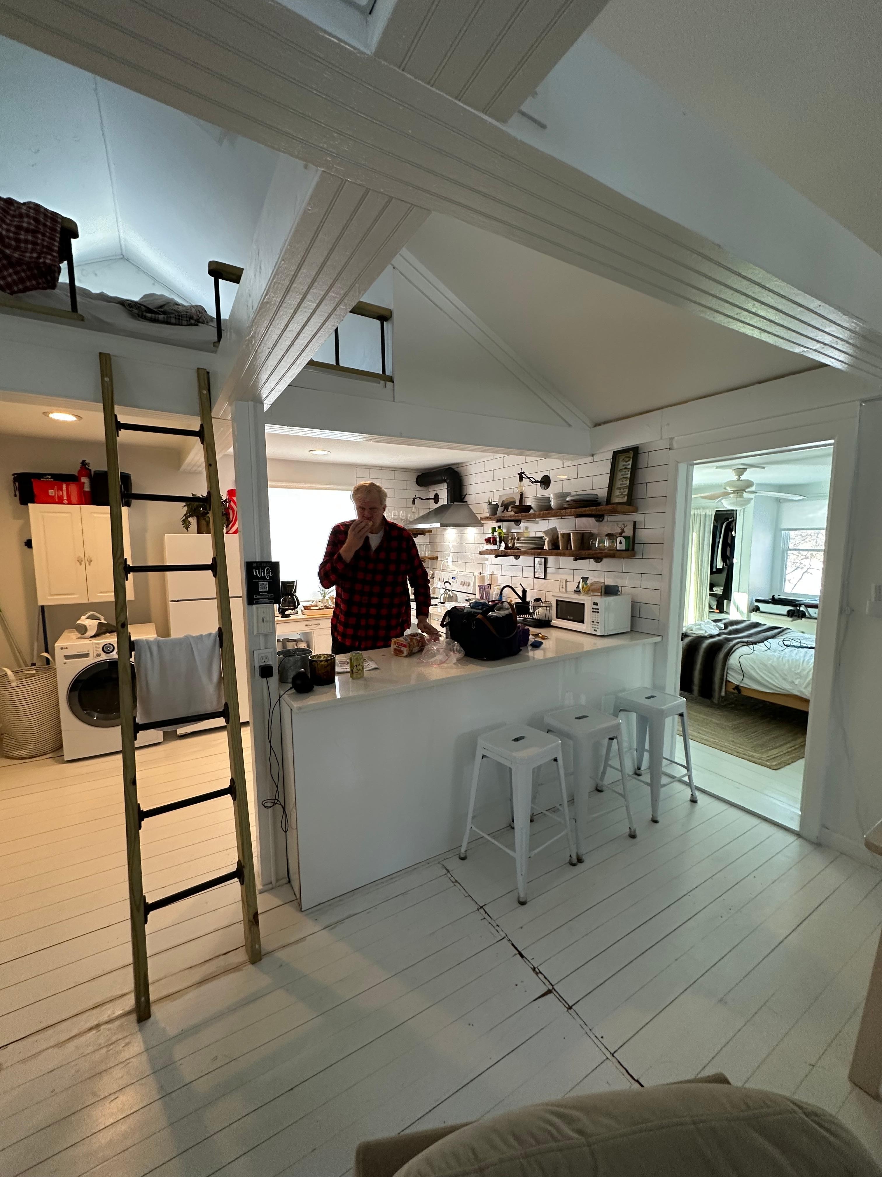 Enjoying morning coffee 