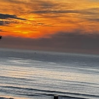 Sunset from the deck off the second story of the home.