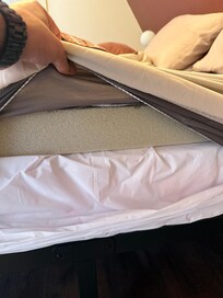 Actual Foam on top of mattress, not only uncomfortable but can harbor almost any pest.