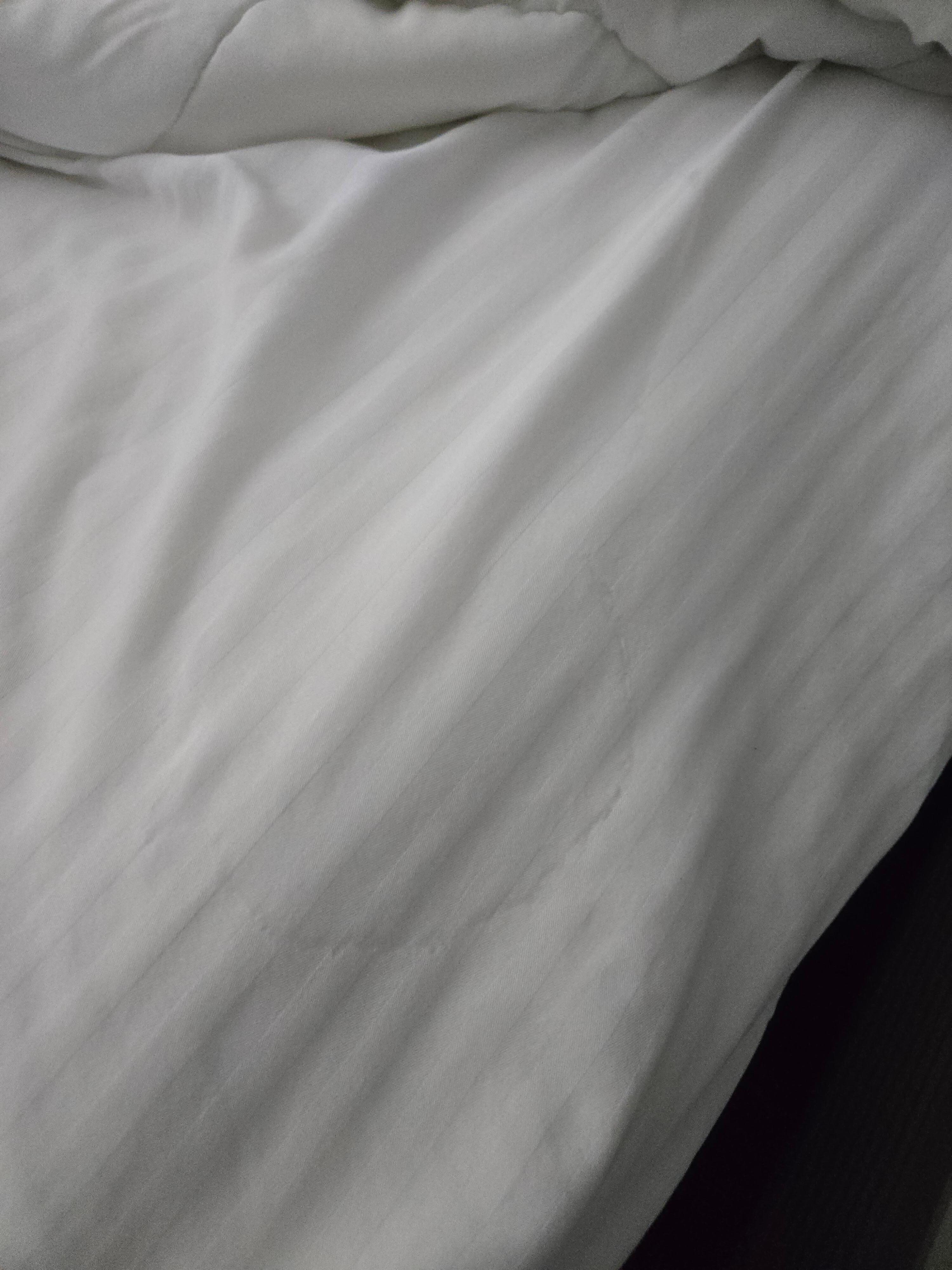 There was a huge stain on sheet. Probably just didn't wash out from previous use.