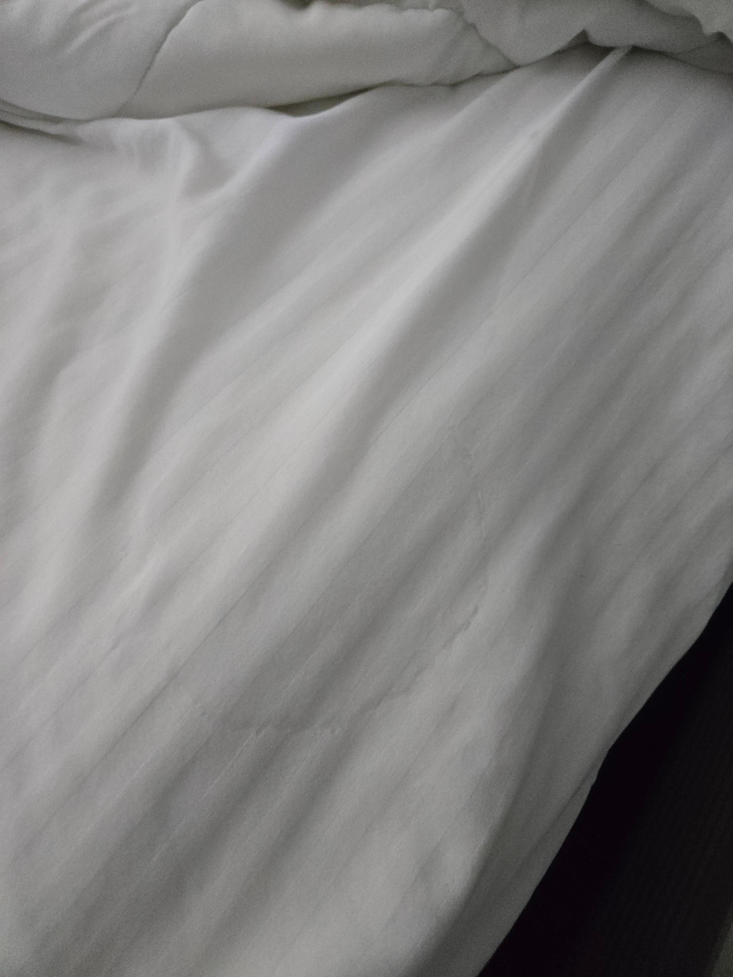 There was a huge stain on sheet. Probably just didn't wash out from previous use.