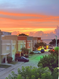 Rooftop sunset looking toward beach