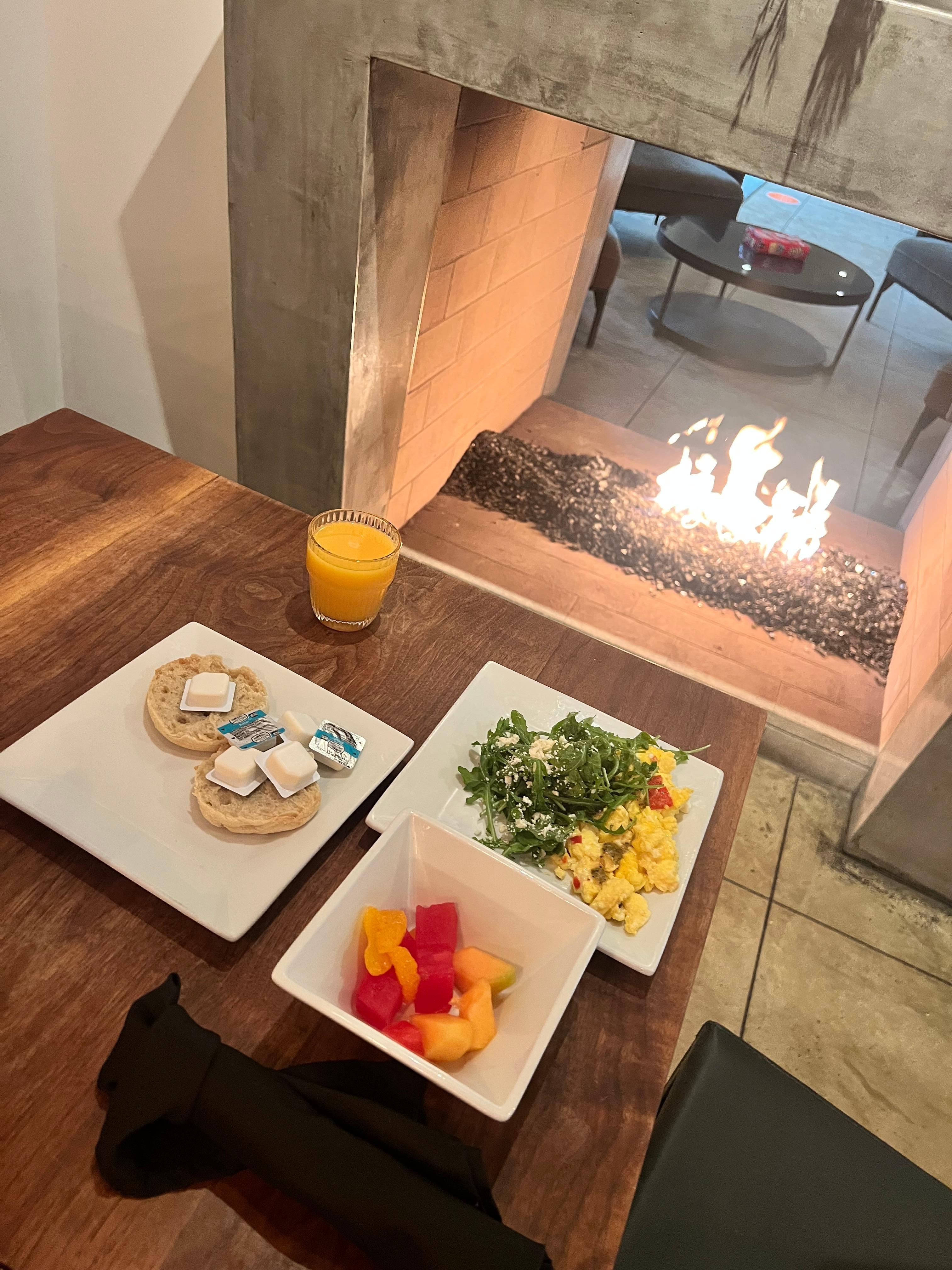 Breakfast by the fire…