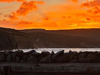 Sunset looking west from the end of the inlet from ocean