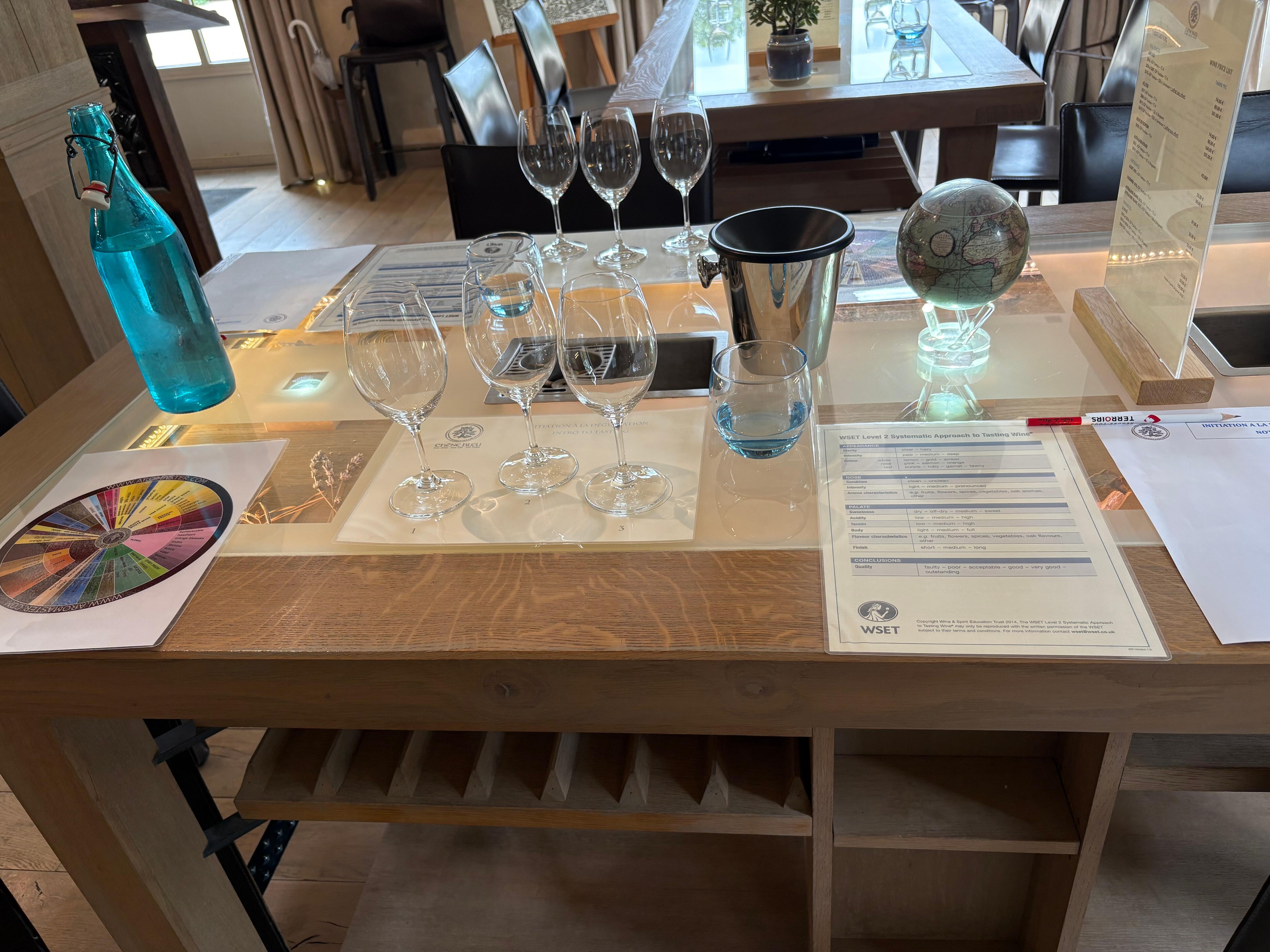 Wine tasting setup by Louis