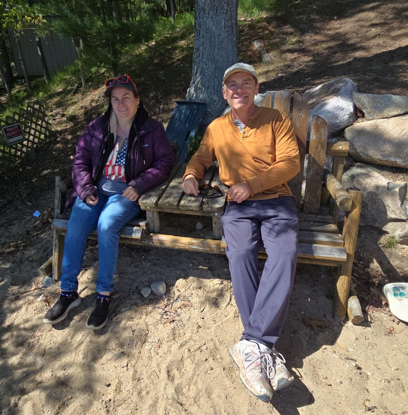 Relaxing on the beach area