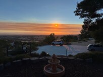 Another view of the sunrise from the front porch. The smoke is from the Gifford Fire, east of Santa Maria.