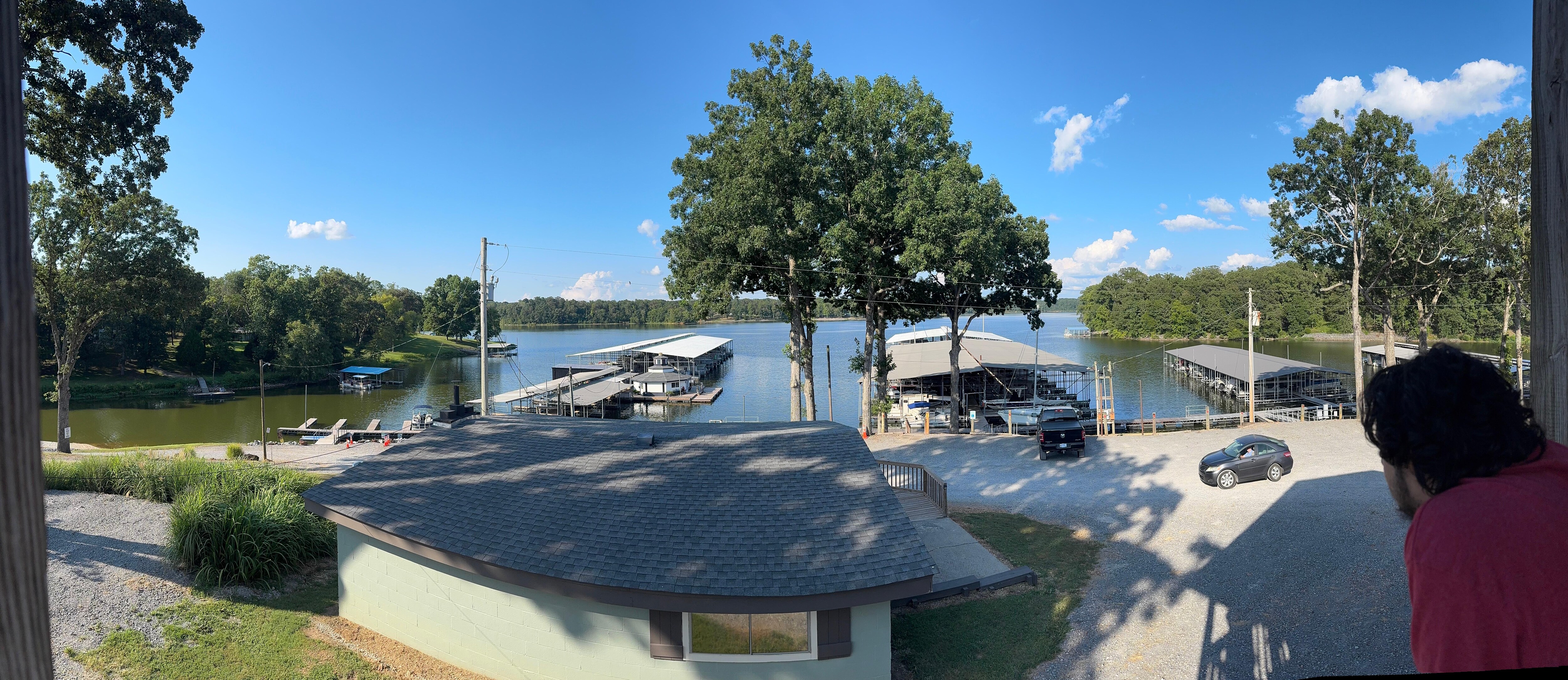 View from deck, dock side. 