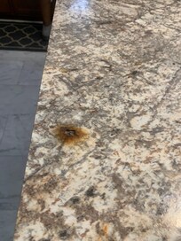 Counter top has same spot as floor