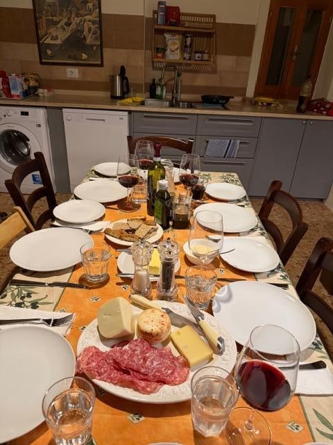 Family dinner of 8 in the kitchen!