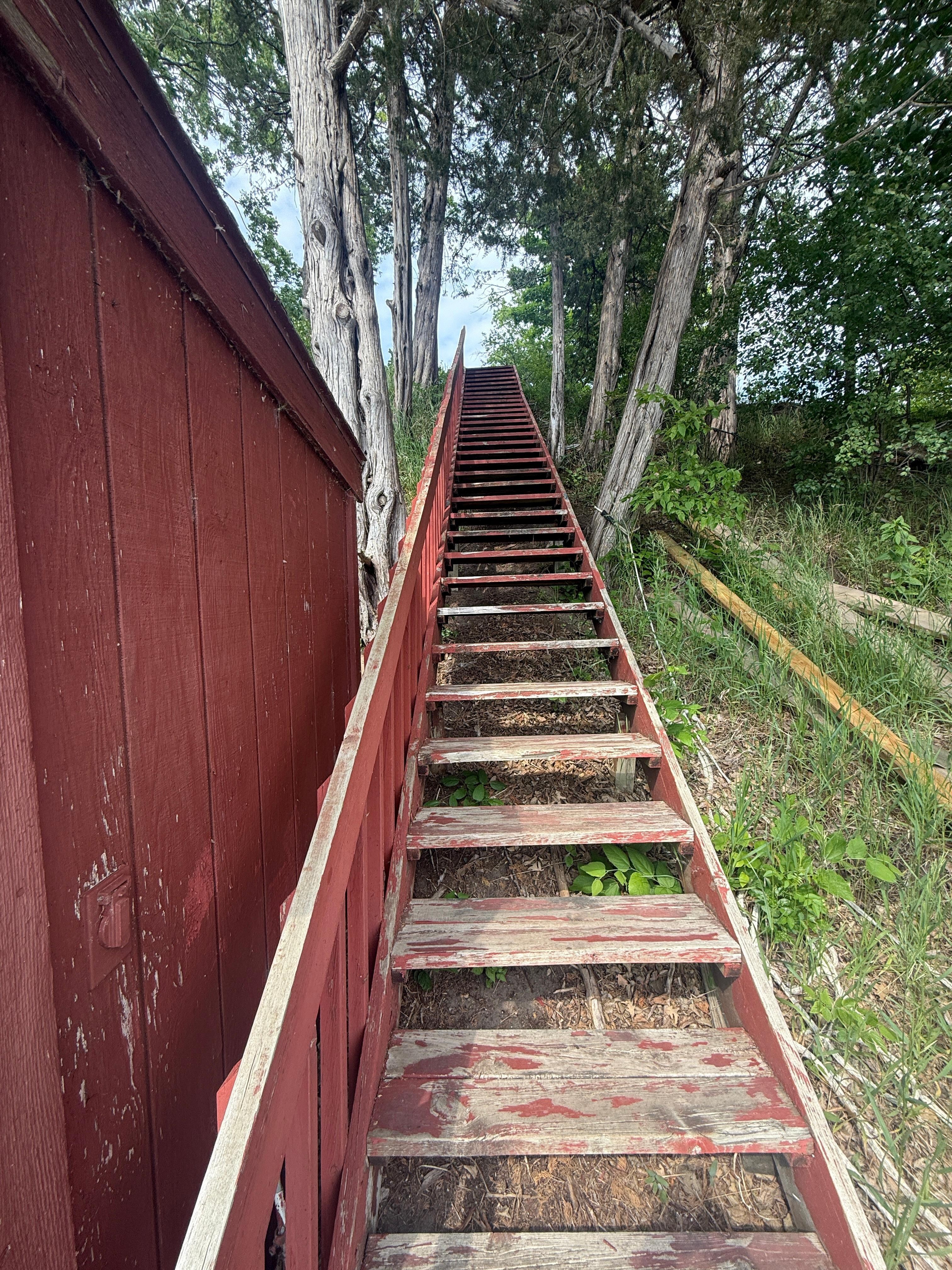 Steps going to from dock/boat area