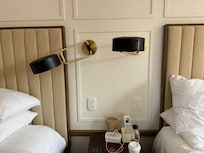 Wall sconce falling off the wall… Flagged down maintenance guy the day we checked in, and he came and looked at it, and said he would take care of it… Never got fixed, there were other little similar nuances like this that just made it feel tired