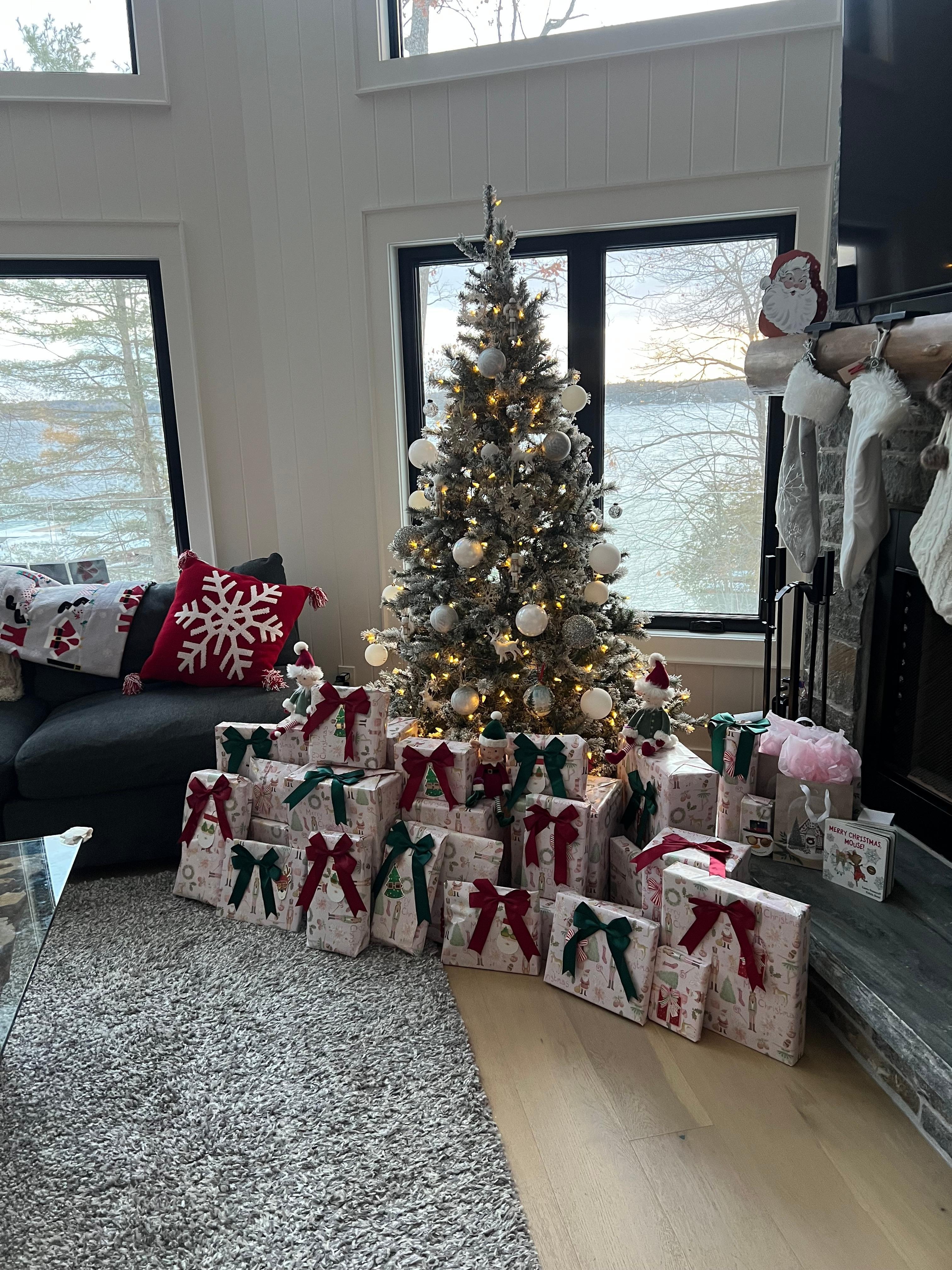 Santa arrived at the summer house! The gorgeous views of the lake were spectacular as the backdrop to the Christmas magic!