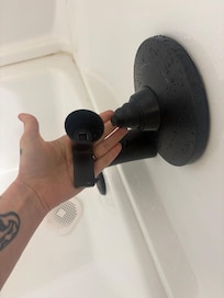 Broken shower handle . Difficult to turn tub water to shower