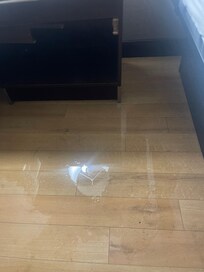 Water leak next to bed