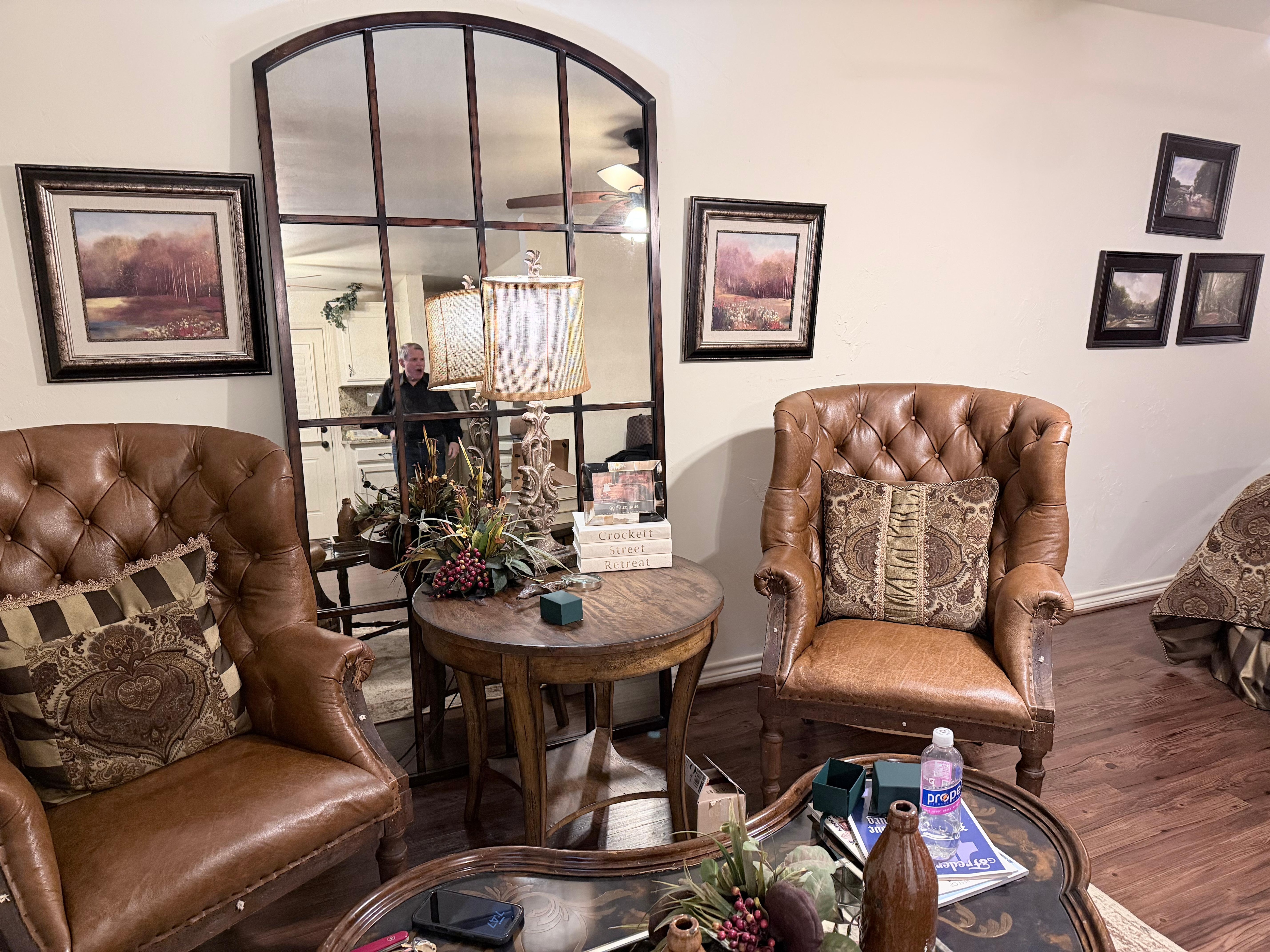 The living room area. 