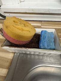 Sponges left for us to use upon check-in