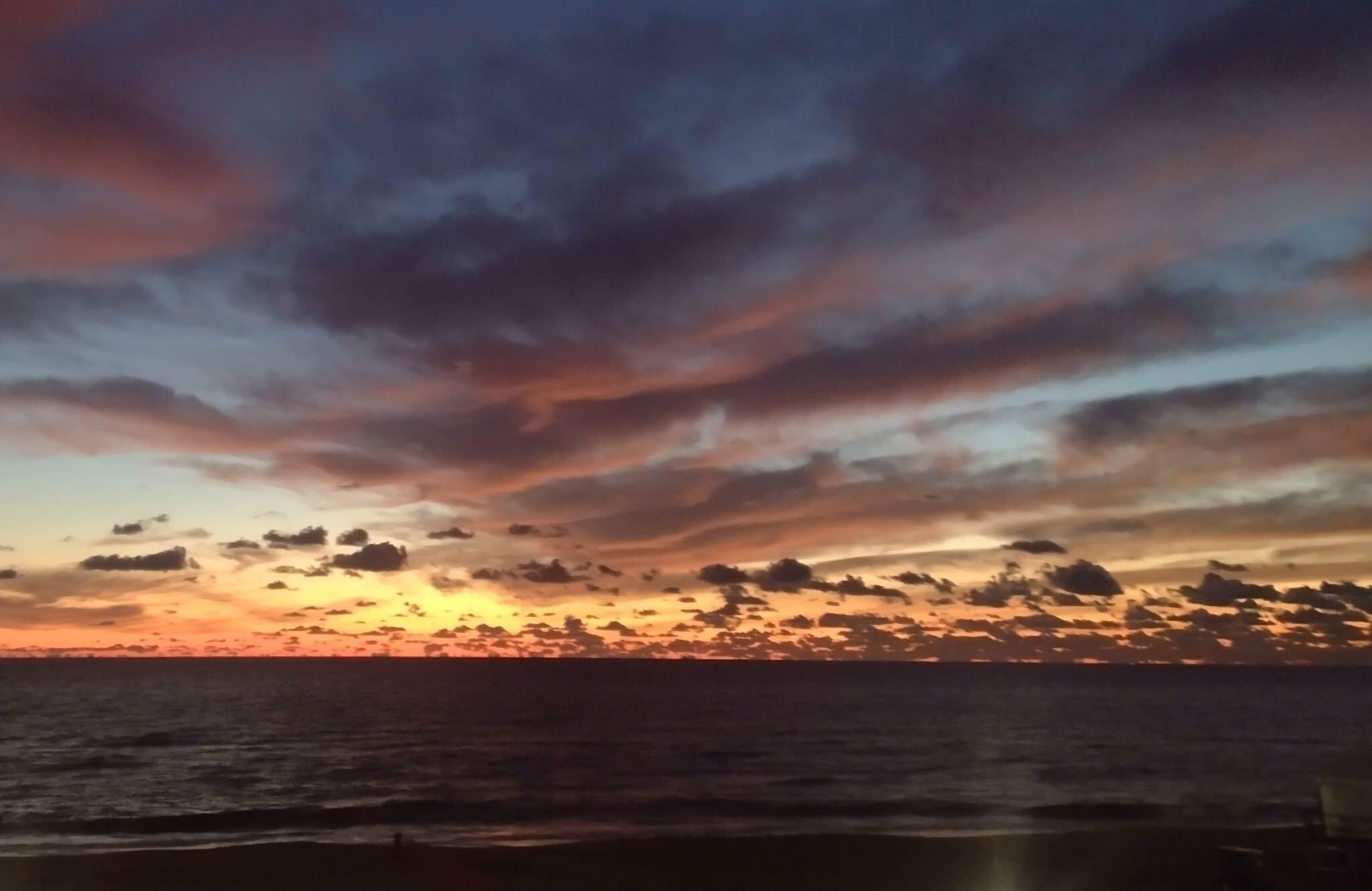 View from 2nd floor balcony, just before sunrise.