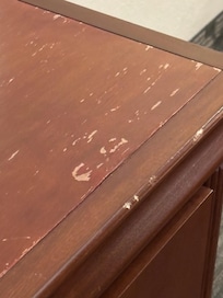 Not important but the top of dresser is rough