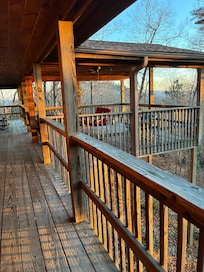 Another view from porch on the backside of cabin.