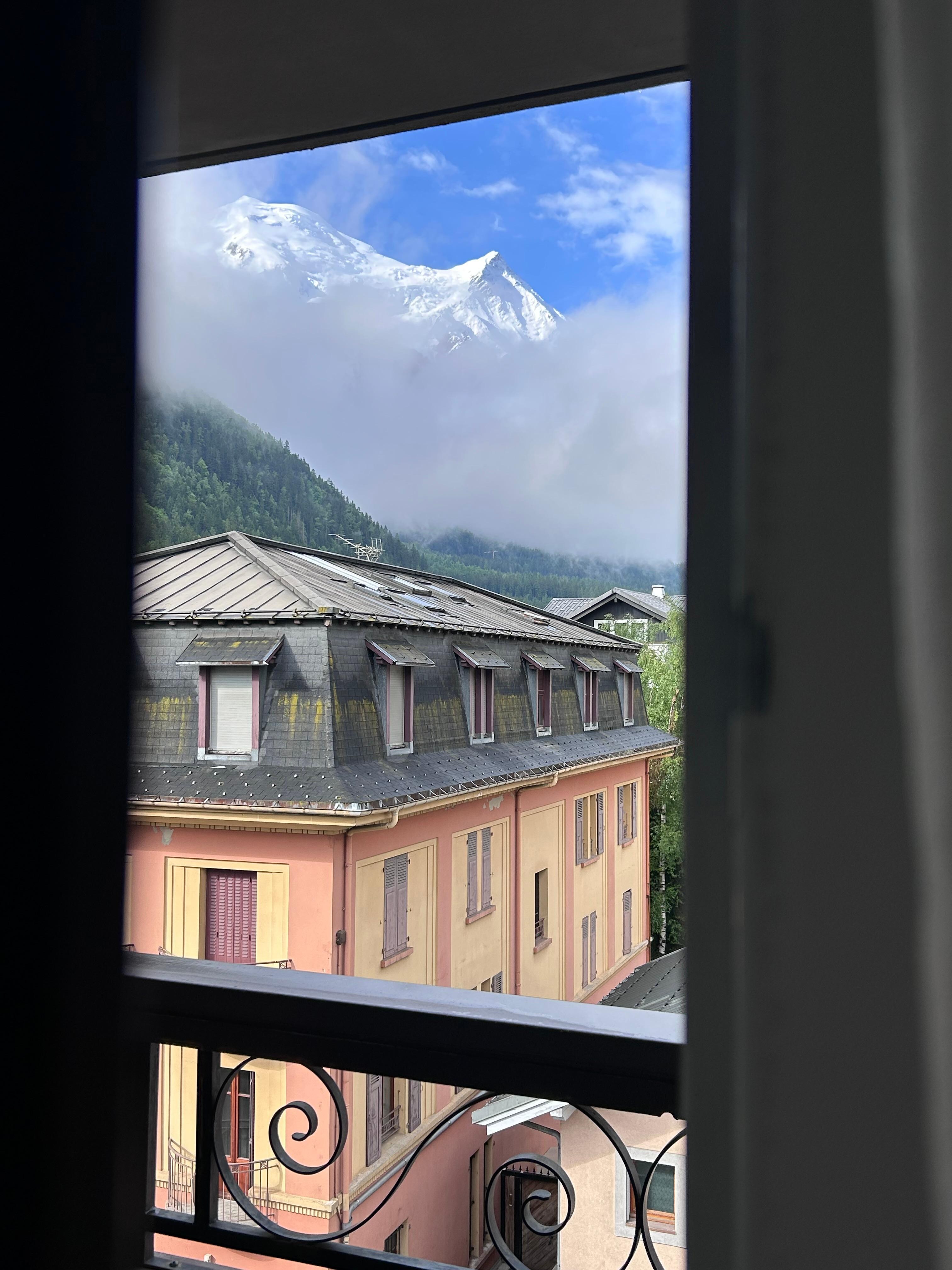 Views from our Chamber Superieure Vue Mont-Blanc (superior room with view of Mont Blanc)