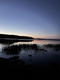 Private beach on Webb Pond