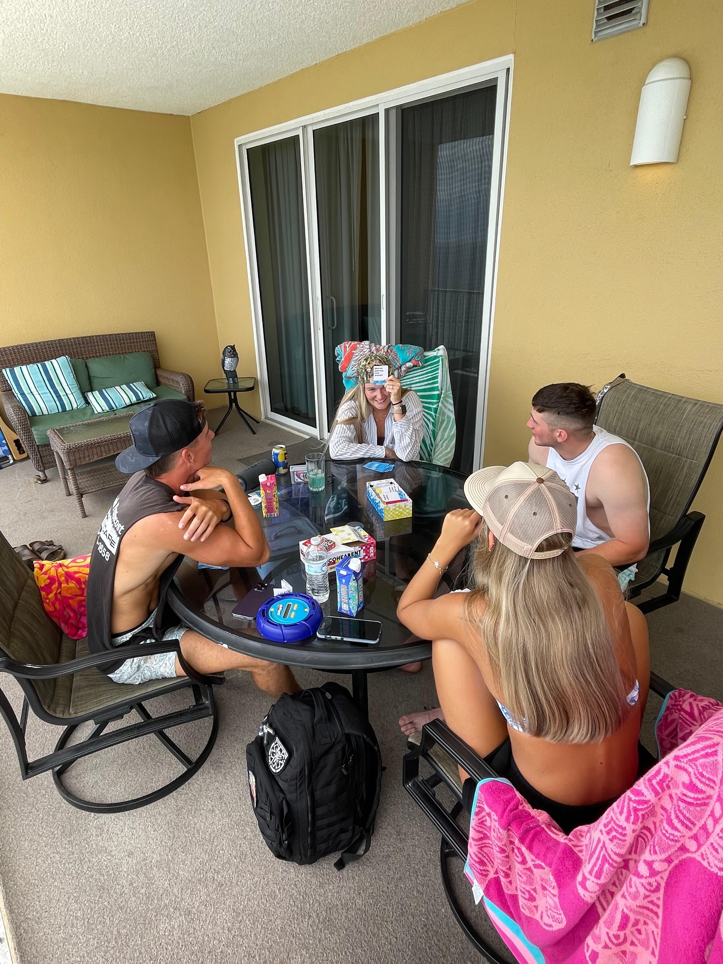 Game night on the balcony!