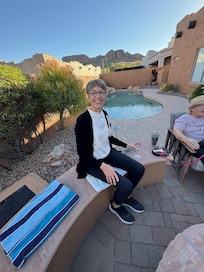 SITTING AROUND THE FIRE PIT