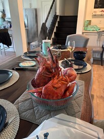 Lobster dinner to celebrate our decades long friendship.