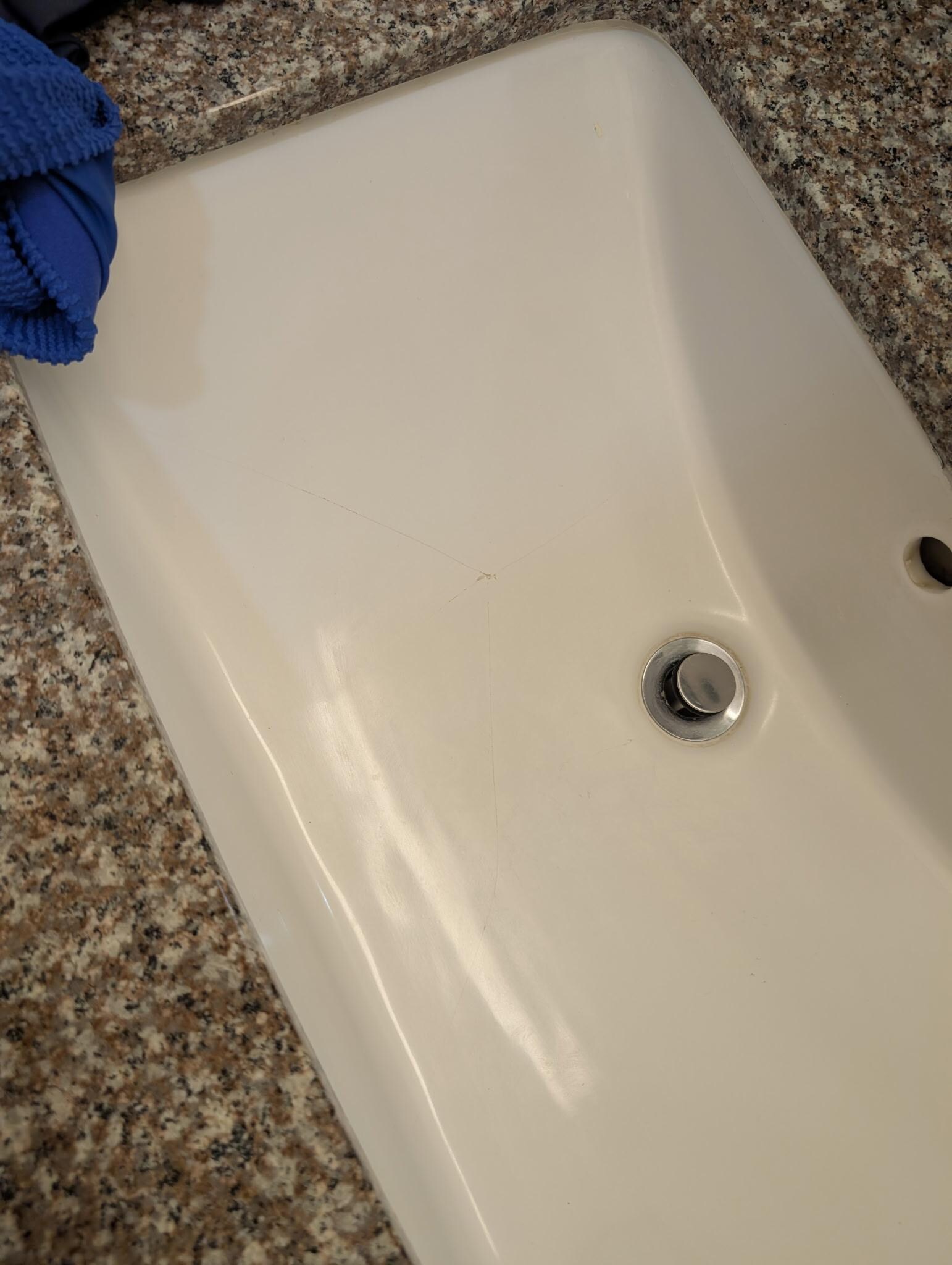 Cracked sink.