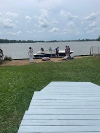 Boat tie offs and ladder make for
X x
lake fun.