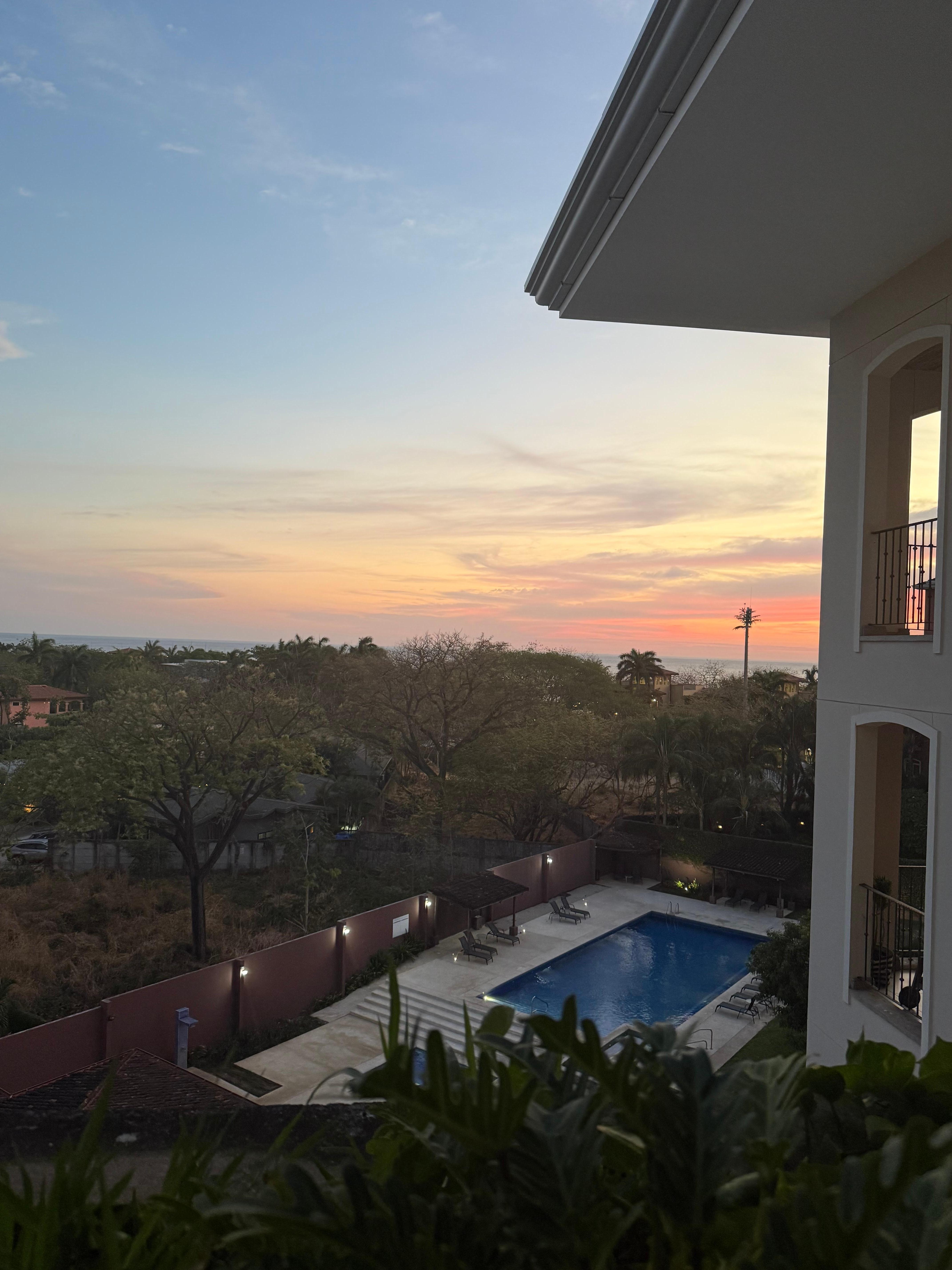 View from the deck at the too of the building. 