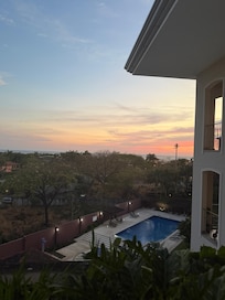 View from the deck at the too of the building.