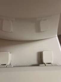 Hair and dirt on toilet
