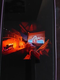 I brought my projector hammock and enjoyed some nightly movies in front of this beautiful fireplace.