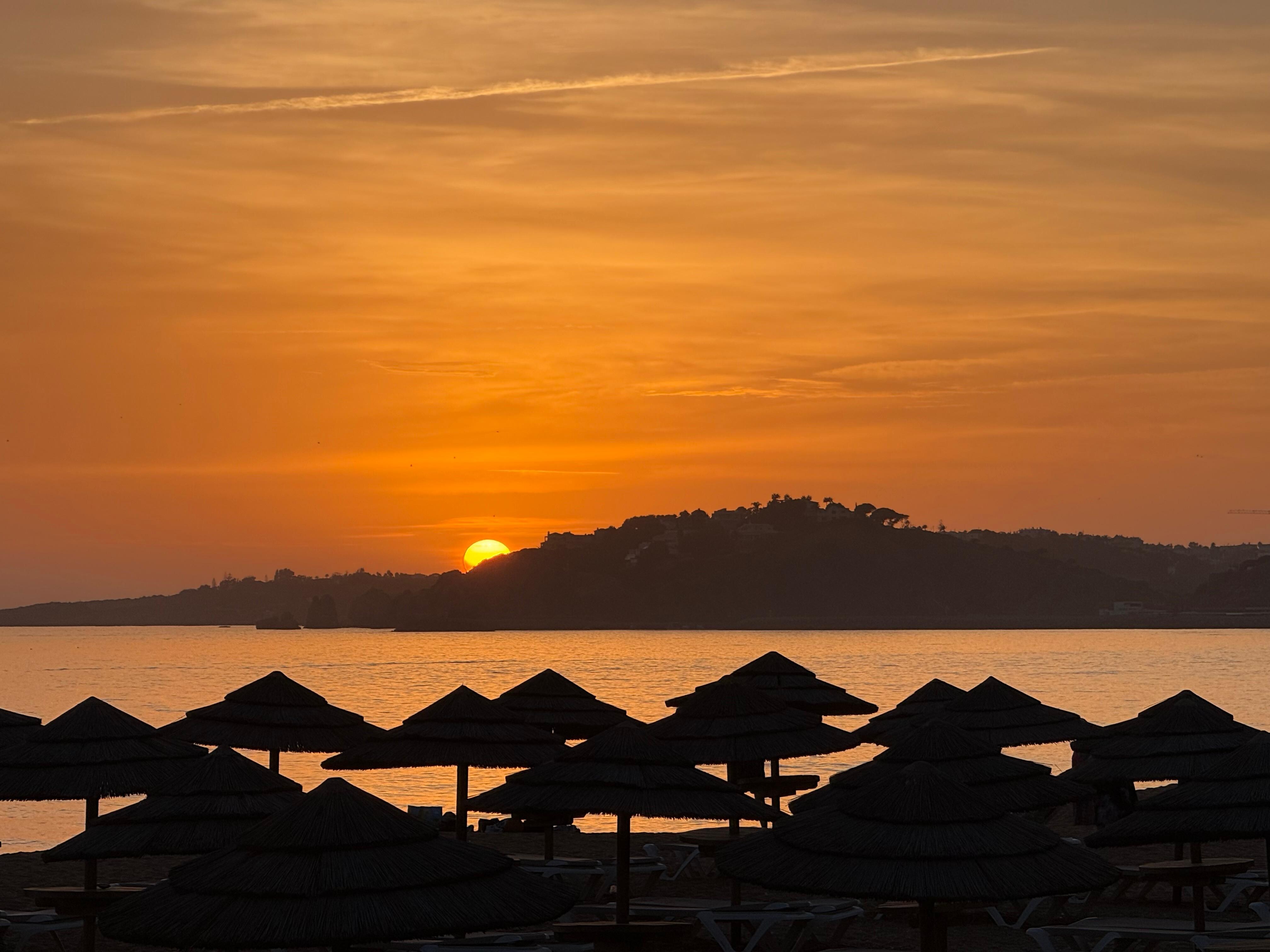 Sunset on the beach just below the complex 