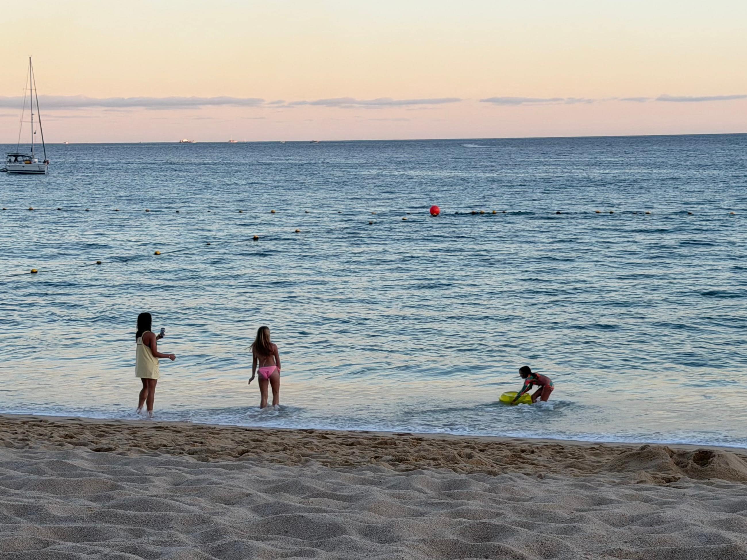 Swimming at the beach