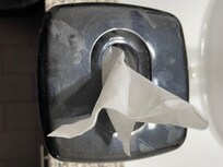 Disgusting stuff on the Kleenex holder; I cleaned it and took a picture which I didnāt include