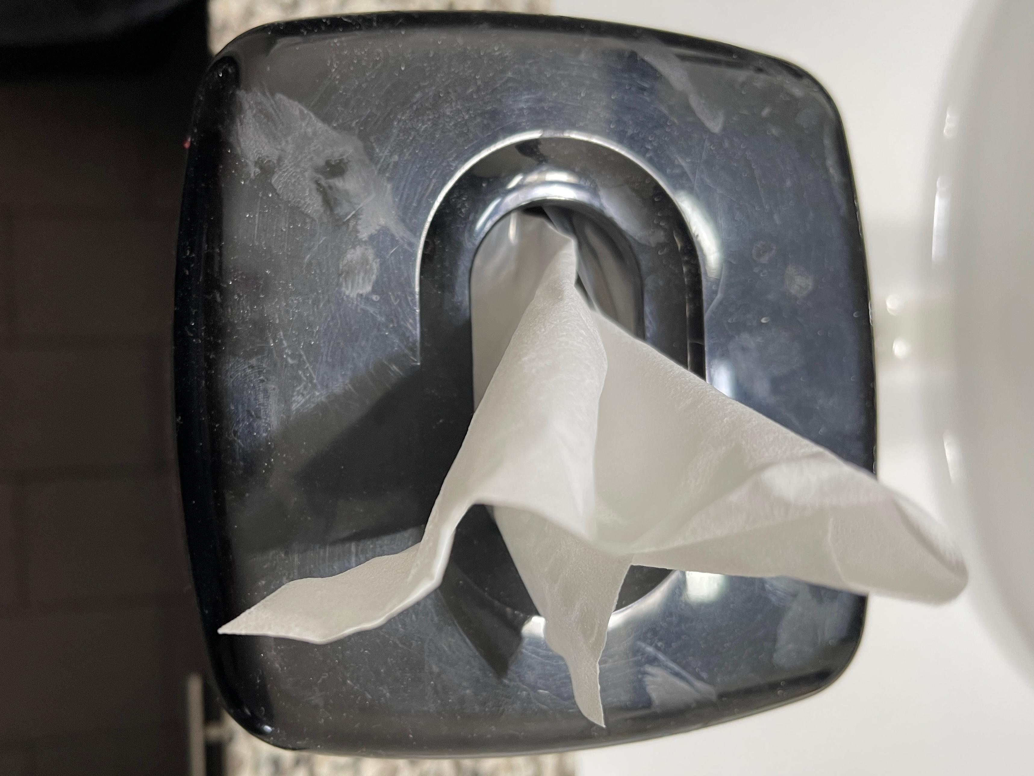 Disgusting stuff on the Kleenex holder; I cleaned it and took a picture which I didn’t include