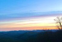 View and sunset off large back deck