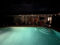 Night time pool deck