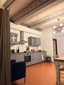 A well equipped kitchen.