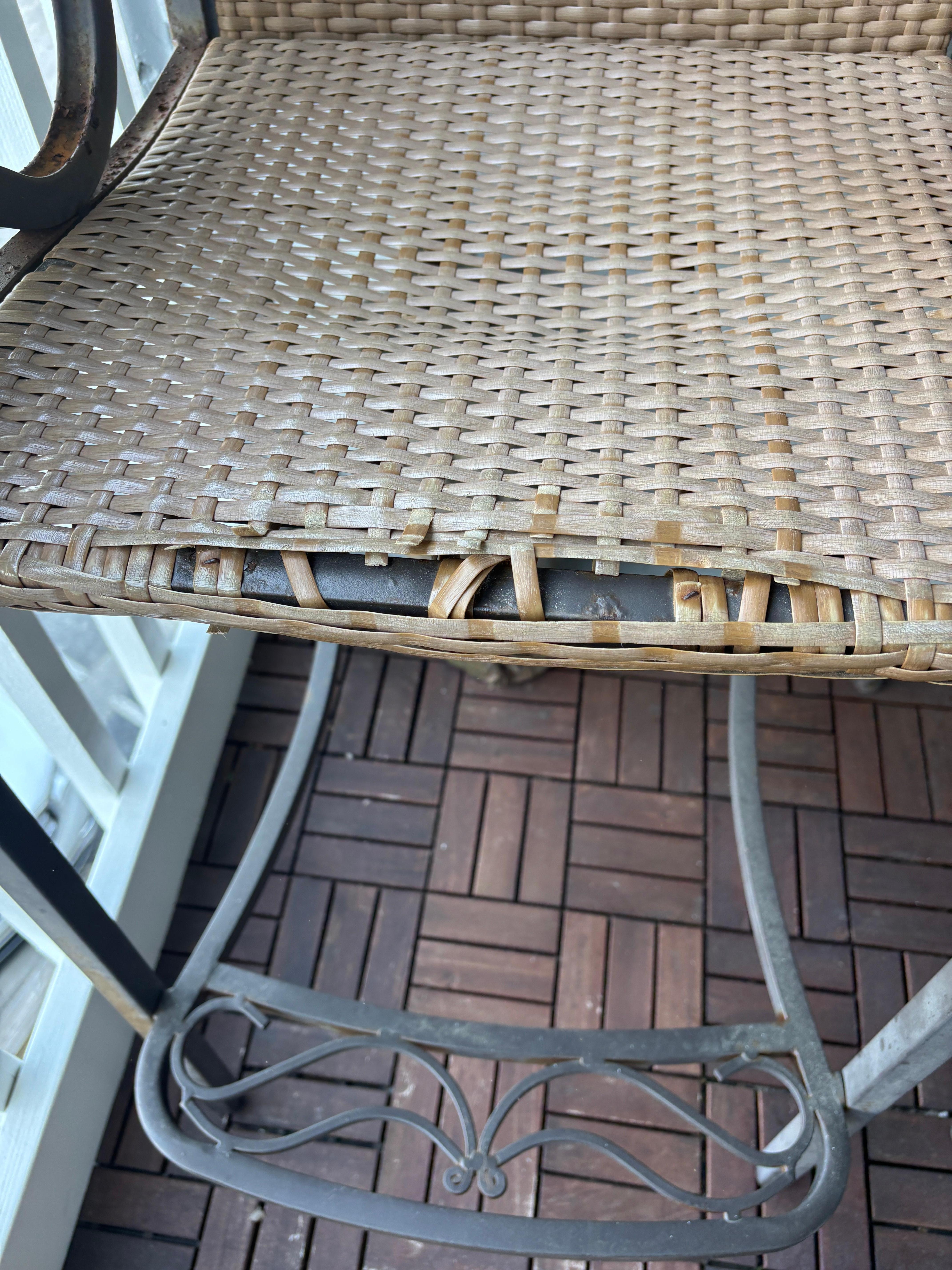 tattered chairs that cut into my legs, so I put a towel down, but still