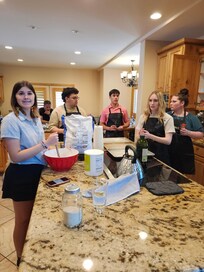 The grandkids cooked our Anniversary dinner, including homemade bread.